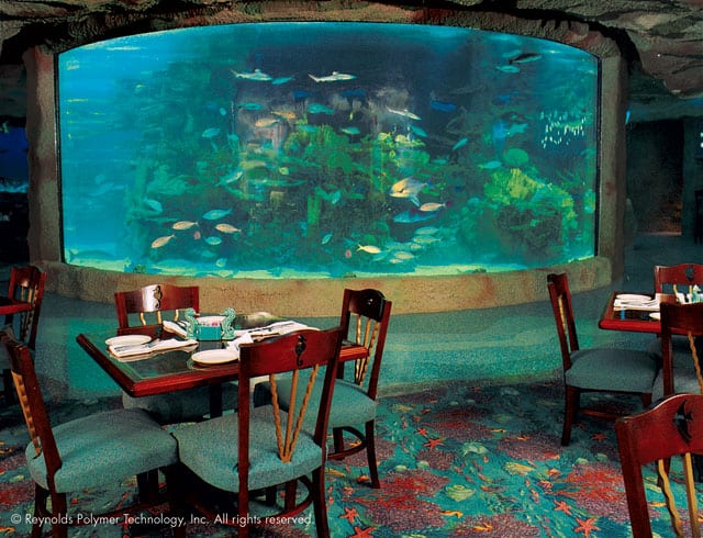 A restaurant aquarium at the Kemah Aquarium in Texas